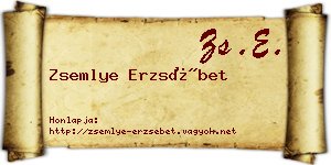 Zsemlye Erzsébet névjegykártya